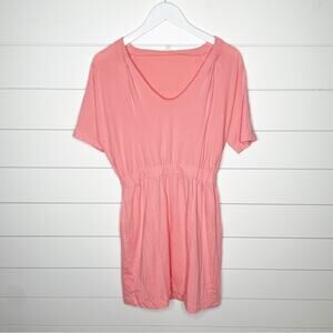 J.Crew Hideaway Cotton Stretch Waist Scoop Neck Dress Coral Size Small